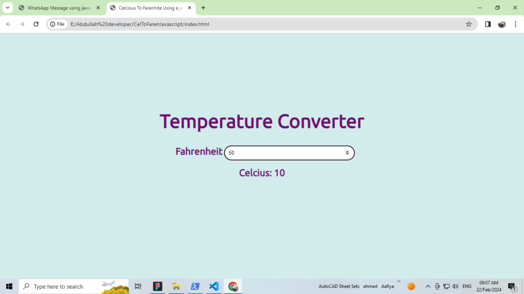 Tewmperaturer converter, HTML, CSS, Boostrap, JavaScript, PHP