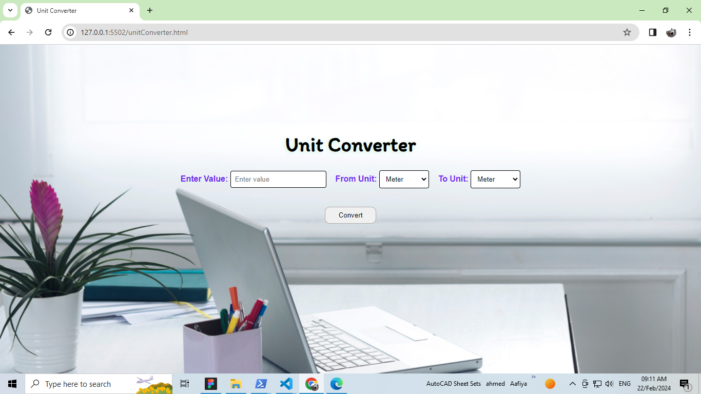 Unit convertyer, HTML, CSS, Boostrap, JavaScript, PHP